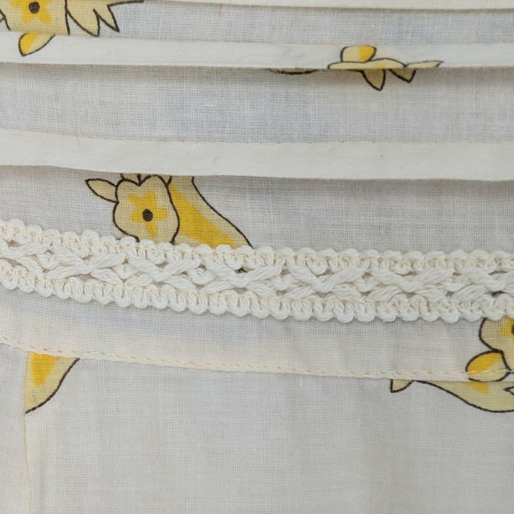 Retro Skirt Womens Medium Yellow‎ Floral Butterfly Boho Cotton Dainty Bloomcore - Picture 6 of 11
